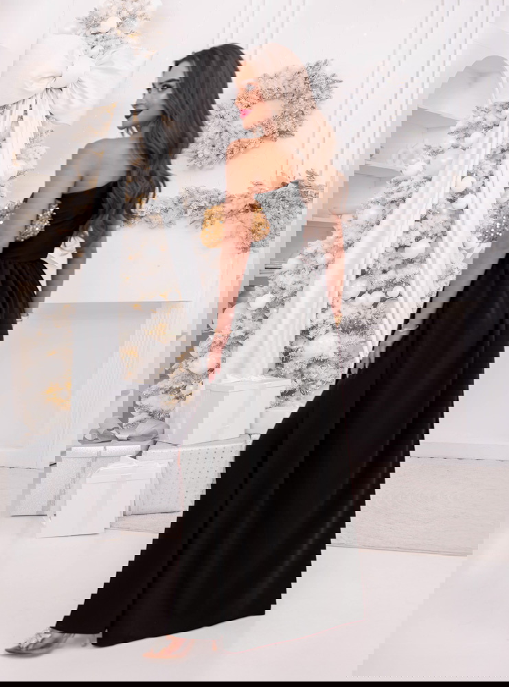 Czarna świąteczna sukienka na jedno...