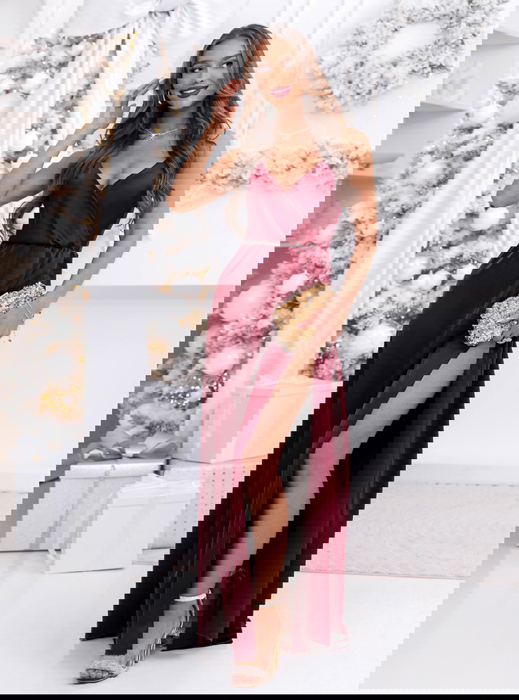 Bordowa świąteczna sukienka satynowa...