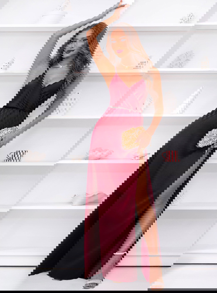 Bordowa świąteczna sukienka satynowa...