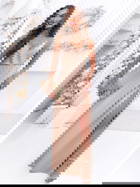 Beżowa świąteczna sukienka...