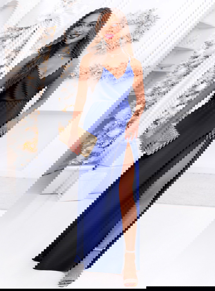 Chabrowa świąteczna sukienka satynowa...