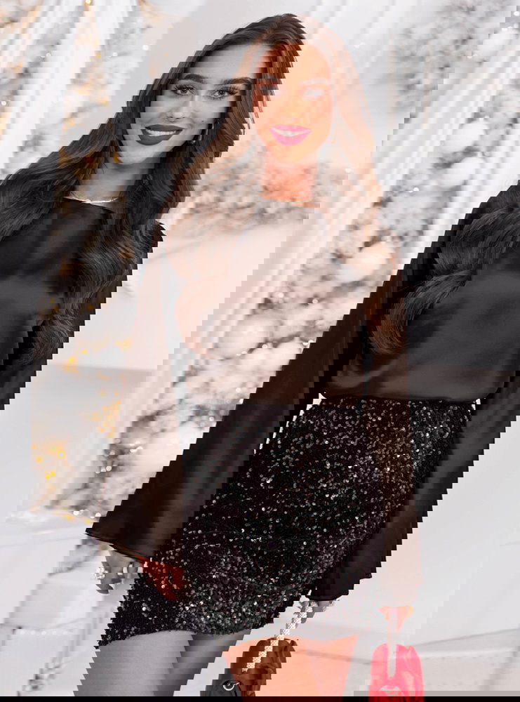 Czekoladowa satynowa bluzka na święta...