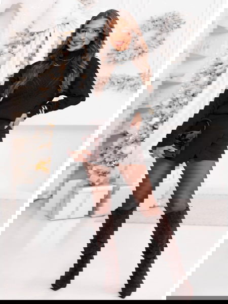 Czarny sweter z golfem Launale 2