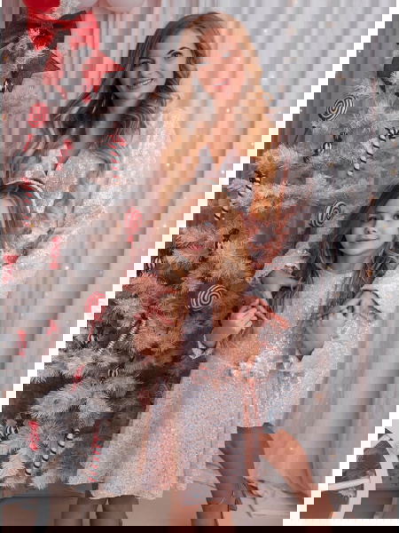 Pudrowy zestaw cekinowych...