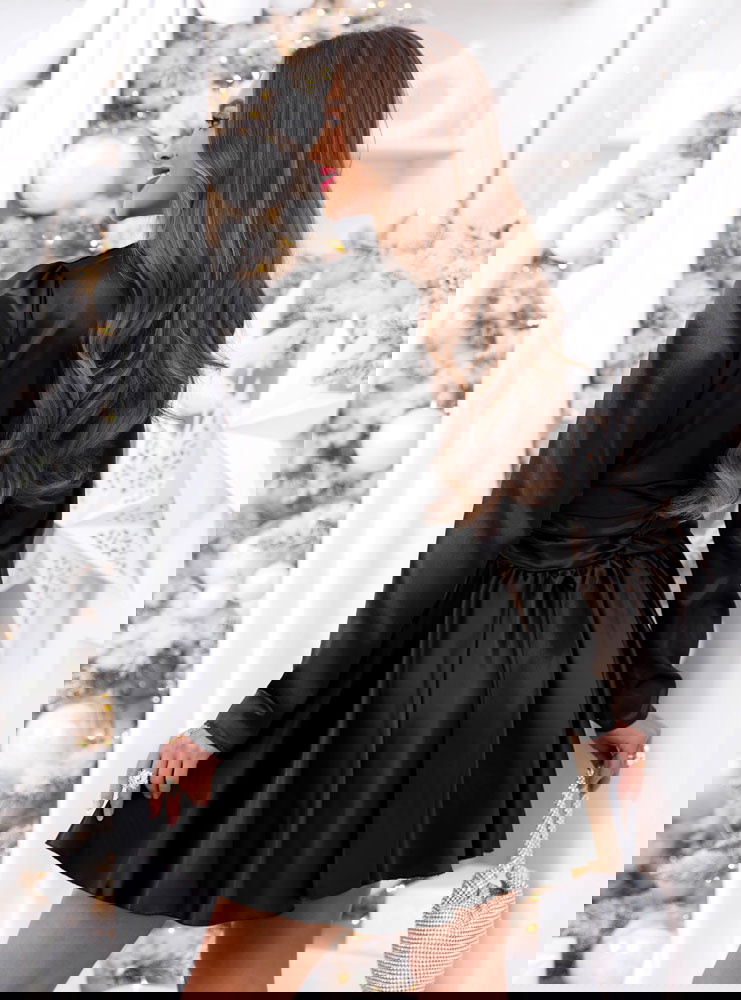 Czarna satynowa sukienka mini Rashele