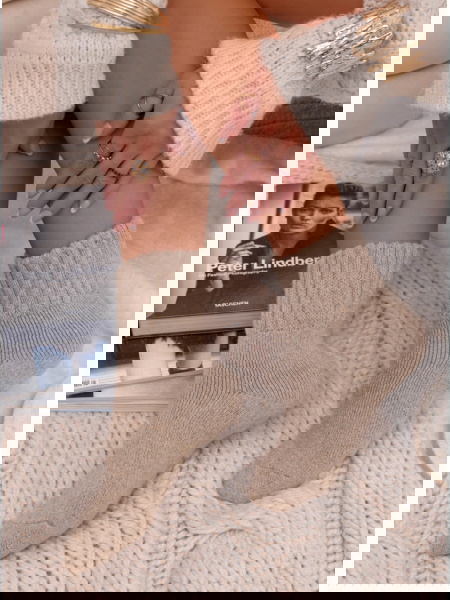 Beżowe grube ocieplane...