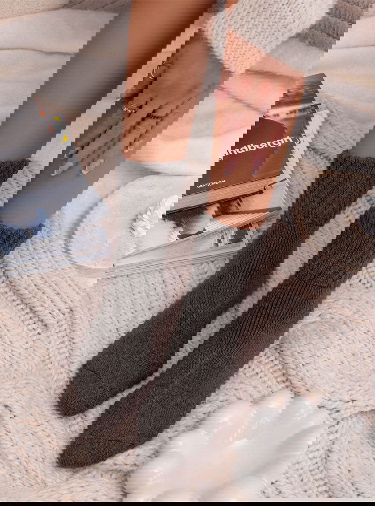 Grafitowe grube ocieplane skarpetki...