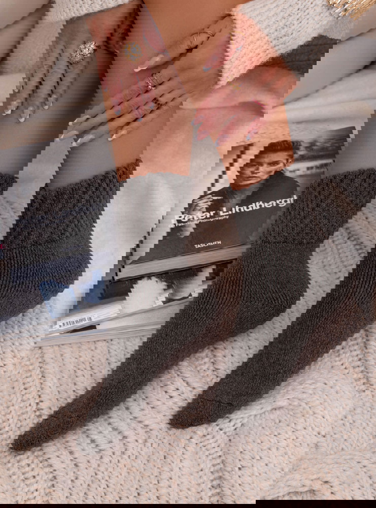 Grafitowe grube ocieplane skarpetki...