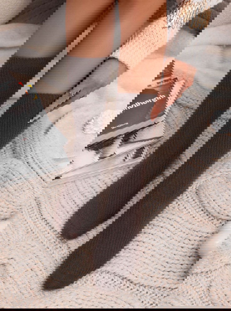 Czekoladowe grube ocieplane skarpetki...