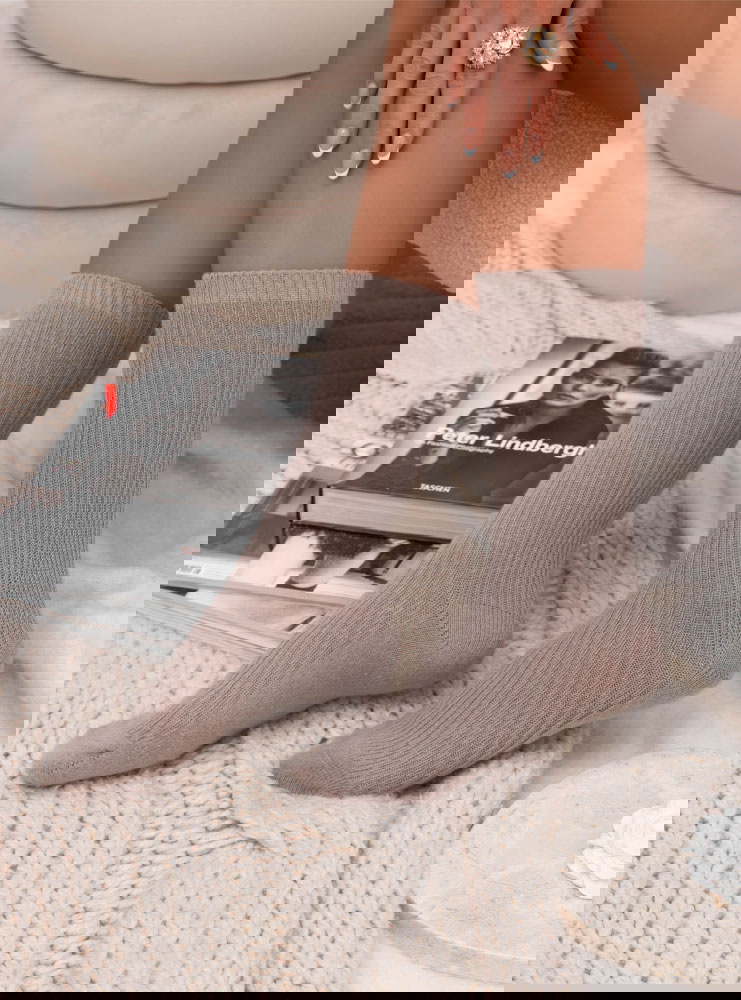 Beżowe grube ocieplane skarpetki Dorli