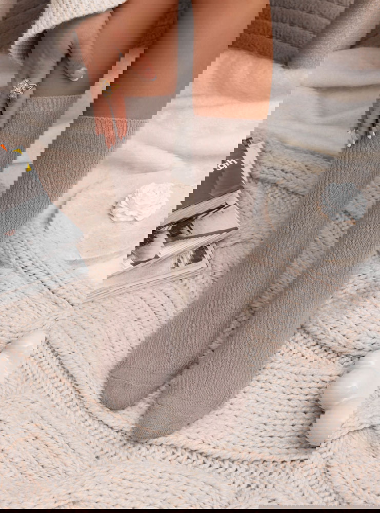 Beżowe grube ocieplane skarpetki Dorli