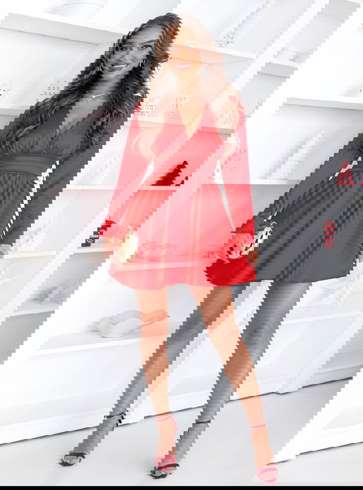 Malinowa satynowa sukienka mini Rashele