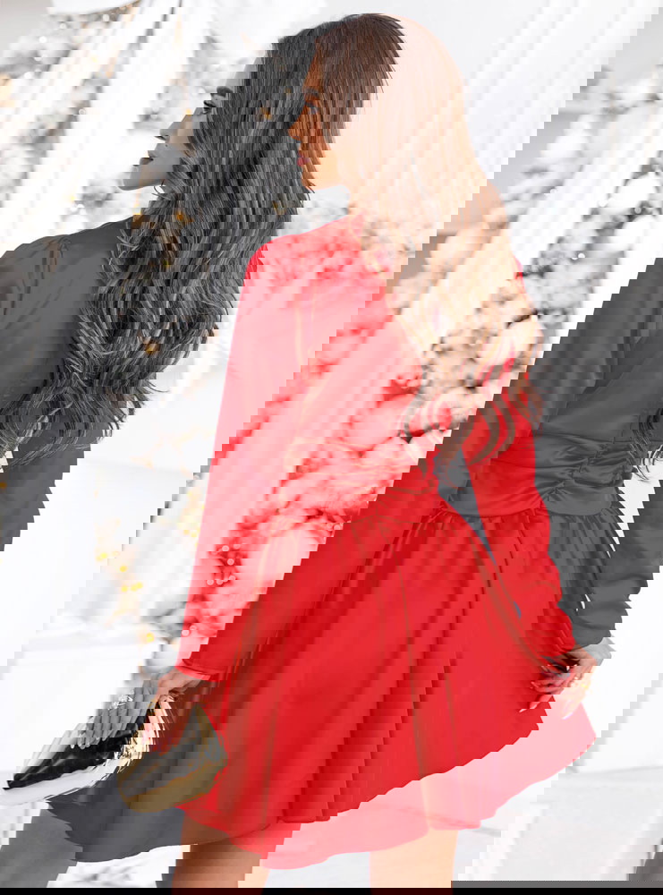 Malinowa satynowa sukienka mini Rashele