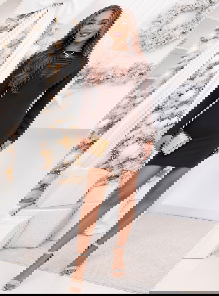 Czekoladowa dopasowana sukienka z...