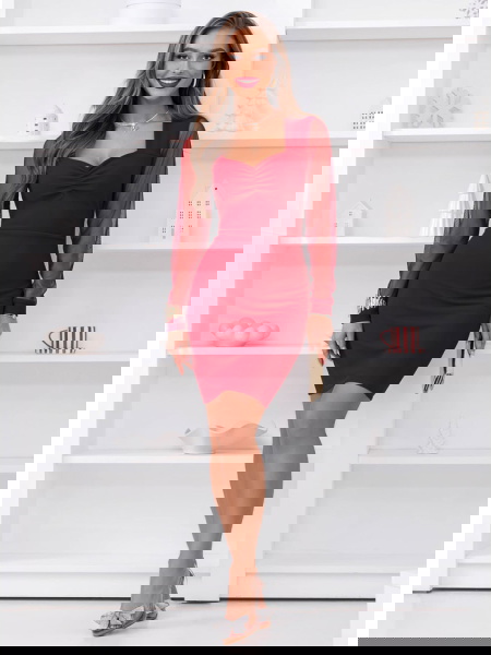 Bordowa sukienka z... 2