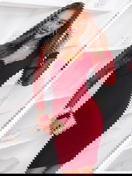 Bordowa sukienka z...