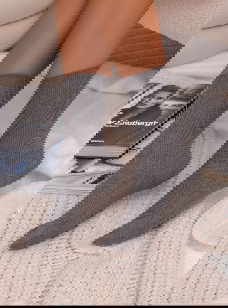 Grafitowe grube ocieplane skarpety...