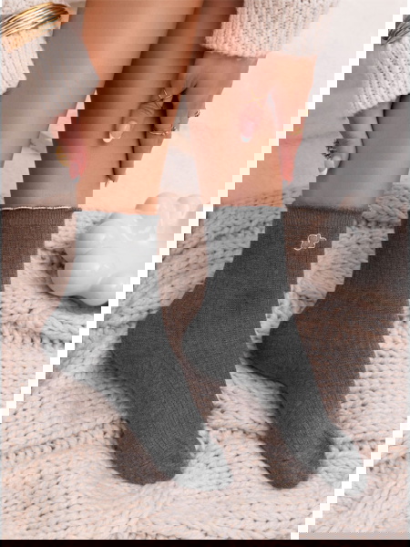 Popielate skarpetki z...