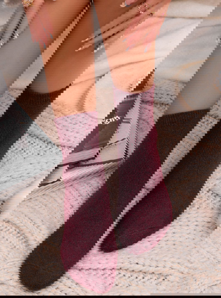 Bordowe ocieplane skarpetki Cristalyn