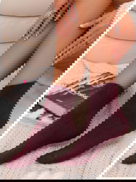 Bordowe ocieplane skarpetki... 2