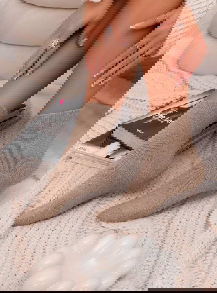 Ocieplane skarpetki Cristalyn - mocha...