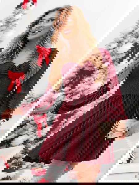 Bordowa brokatowa sukienka...