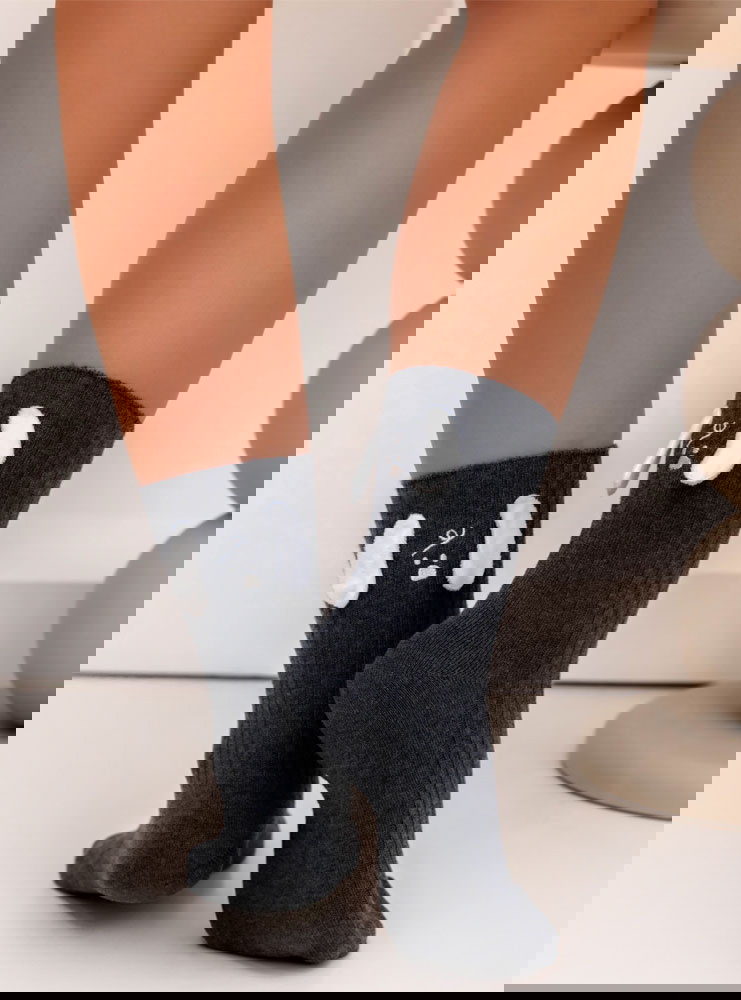 Grafitowe damskie skarpetki z...