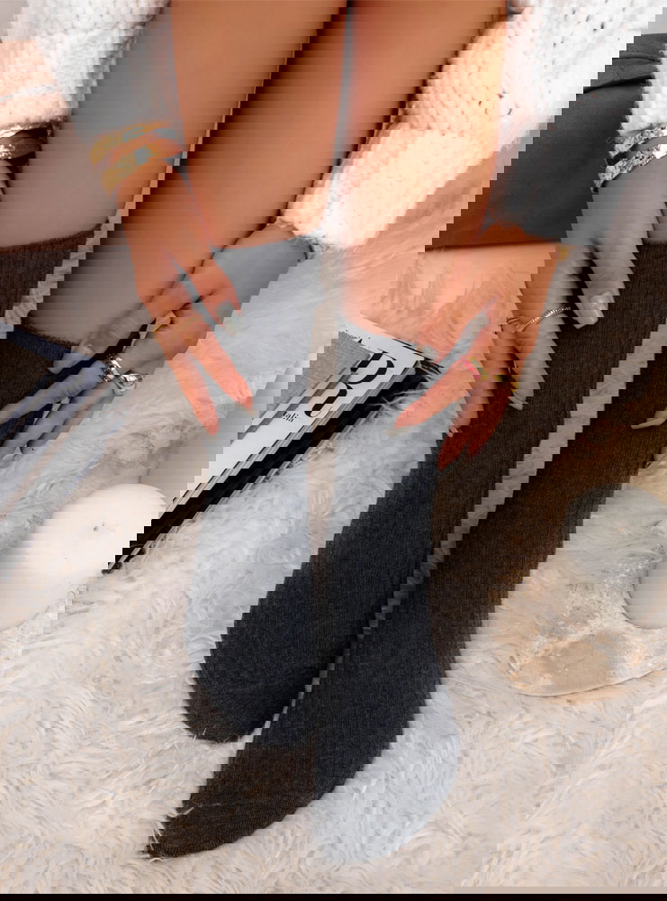 Grafitowe damskie skarpetki z...