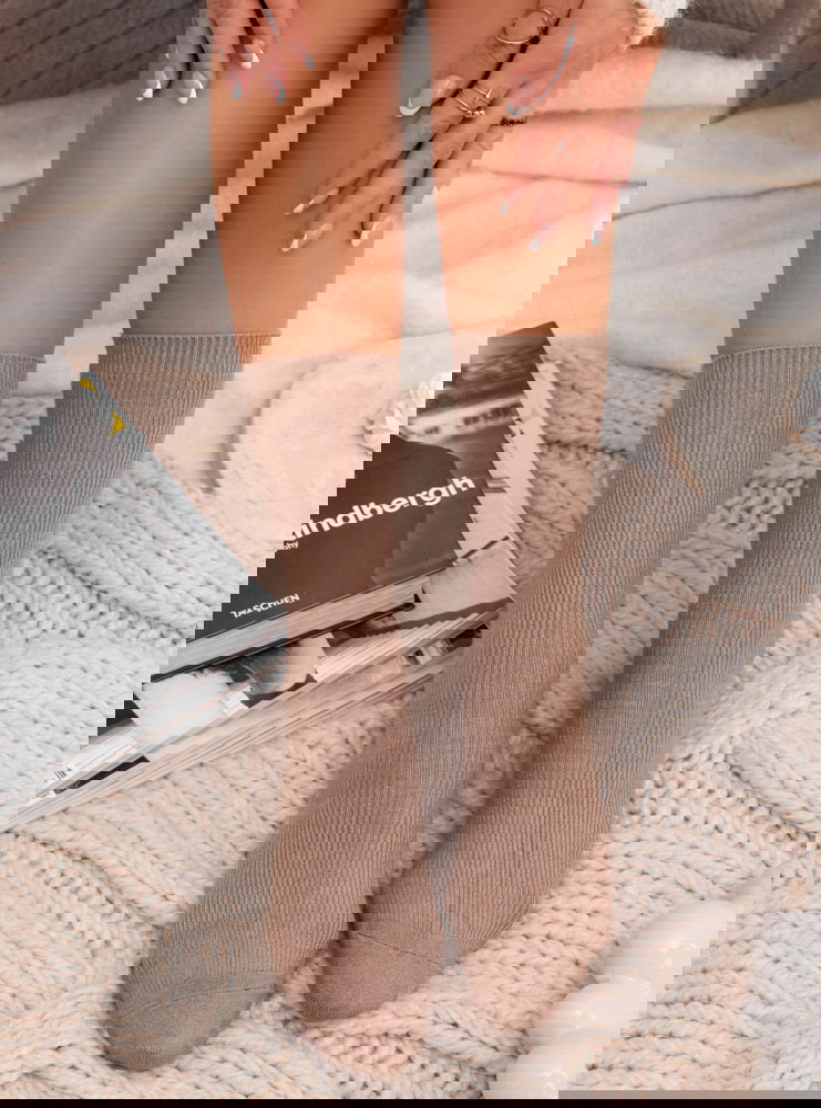 Prążkowane skarpetki Cinnamon - mocha...