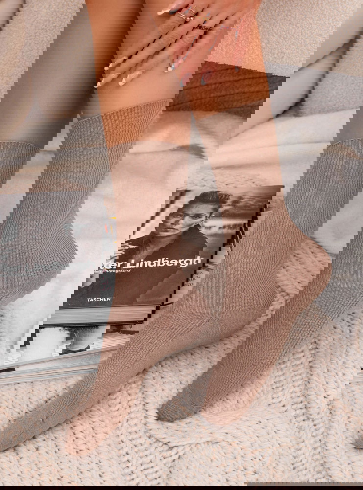 Prążkowane skarpetki Cinnamon - mocha...