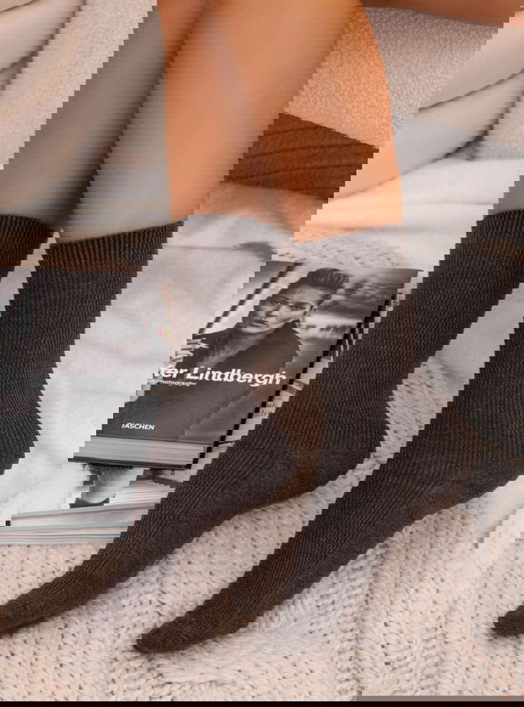 Czekoladowe prążkowane skarpetki...