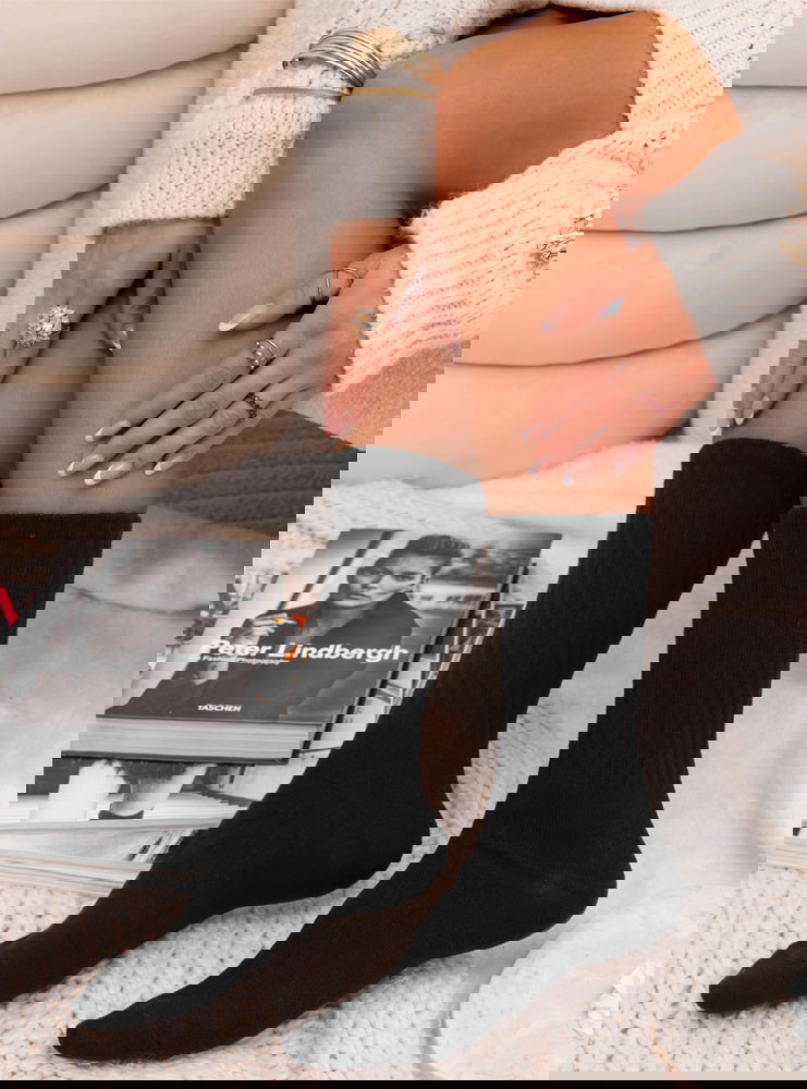 Czarne długie skarpetki Chrisanna