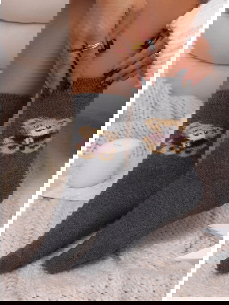 Grafitowe damskie skarpetki... 2