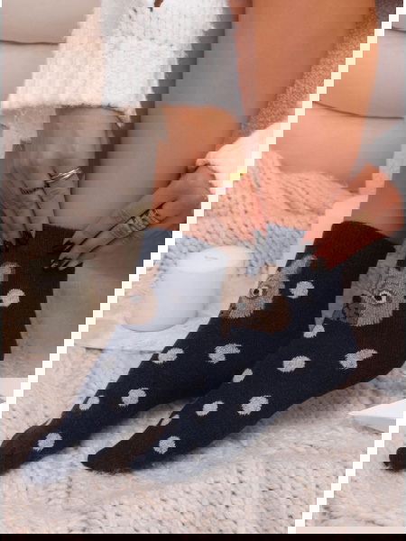 Granatowe skarpetki z...