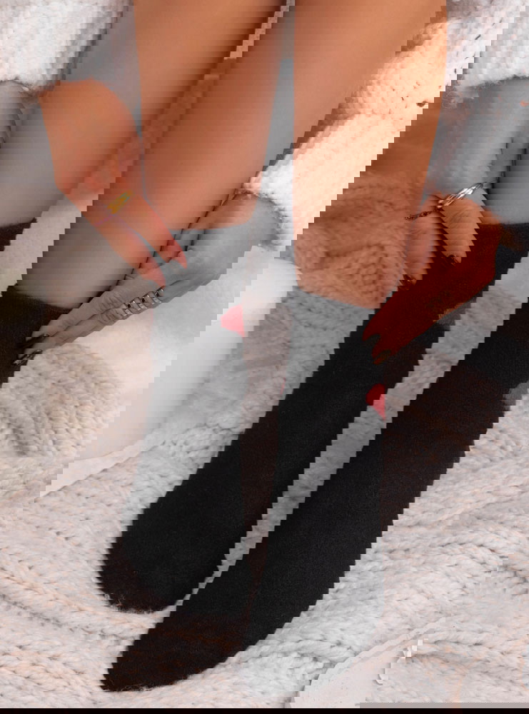 Czarne skarpetki z alpaki Rozmonda