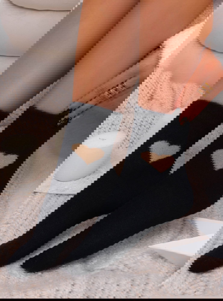 Granatowe skarpetki z alpaki Rozmonda