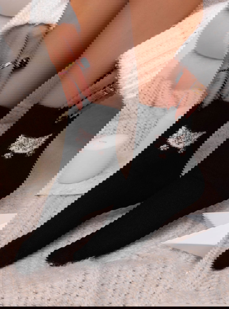 Czarne damskie skarpetki z alpaki...