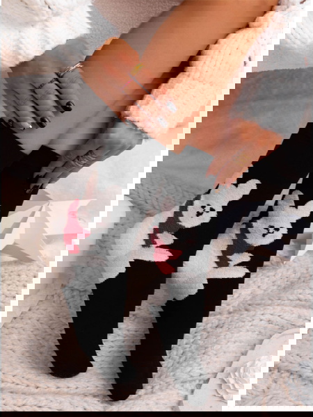 Czarne skarpetki z ozdobnym...