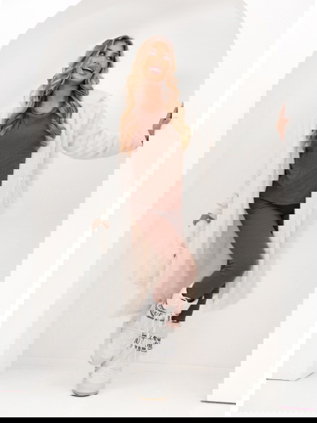 Prążkowany komplet bluza i...