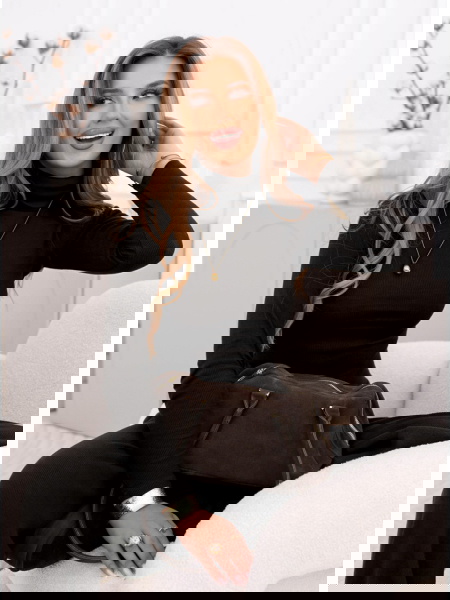 Czarny prążkowany komplet... 2