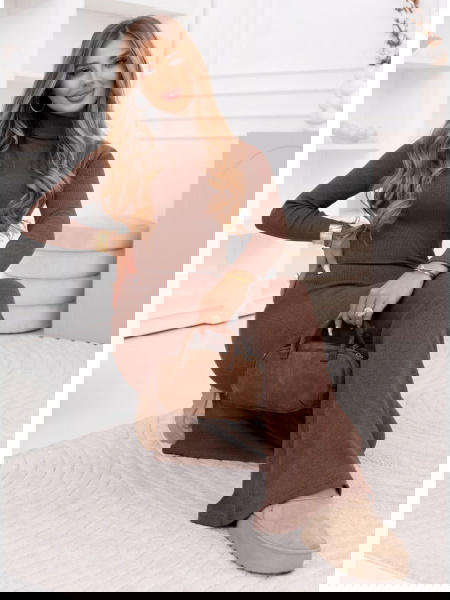 Prążkowany komplet bluzka z... 2