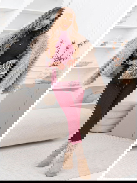 Bordowy prążkowany komplet... 2