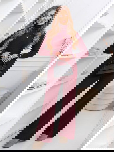 Bordowy komplet bluzka z... 2