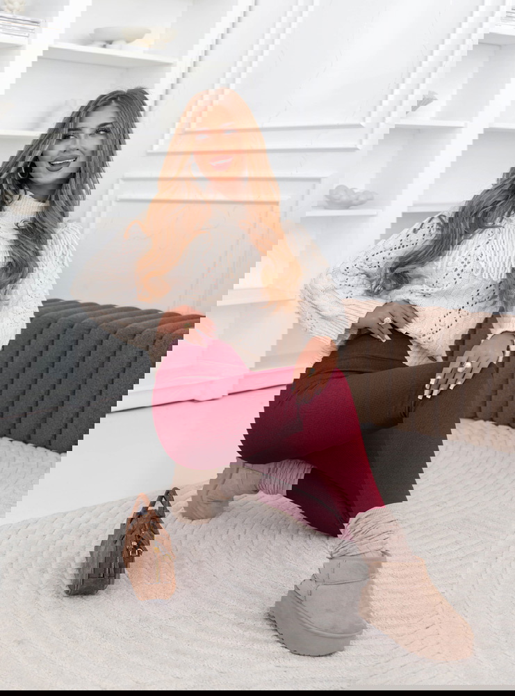 Bordowe prążkowane dopasowane...