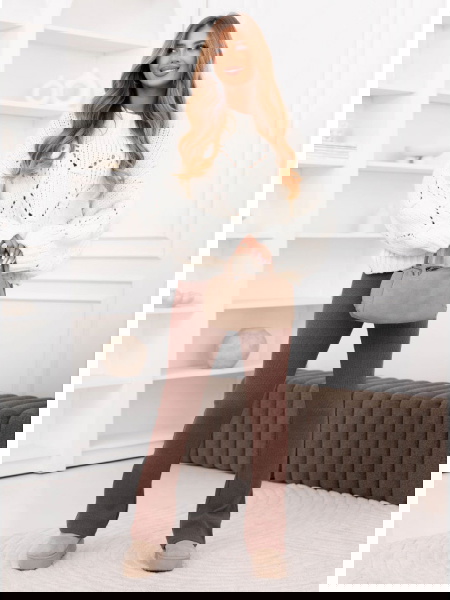 Prążkowane spodnie z...