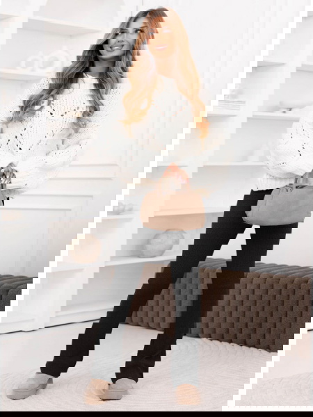 Czarne prążkowane spodnie z... 2