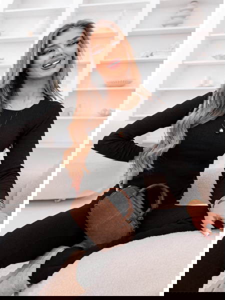 Czarny prążkowany komplet... 2