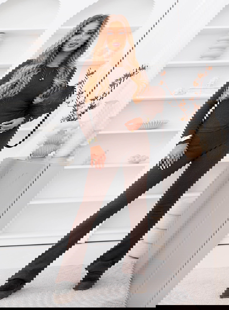 Czekoladowy prążkowany komplet...