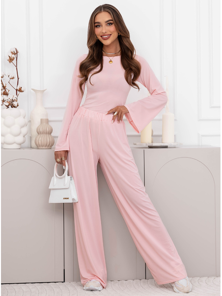 Pudrowy komplet szerokie... 2