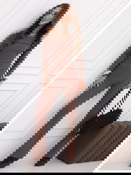 Prążkowany komplet bluzka...